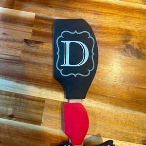 2 pack silicone spatula with initial D